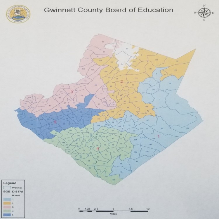 Map of Gwinnett's BOE Districts